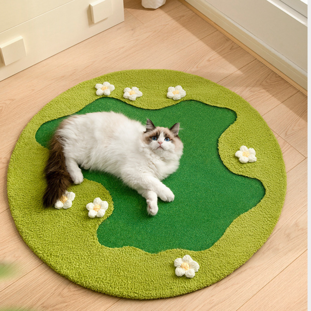 Green and Floral Scratching Mat