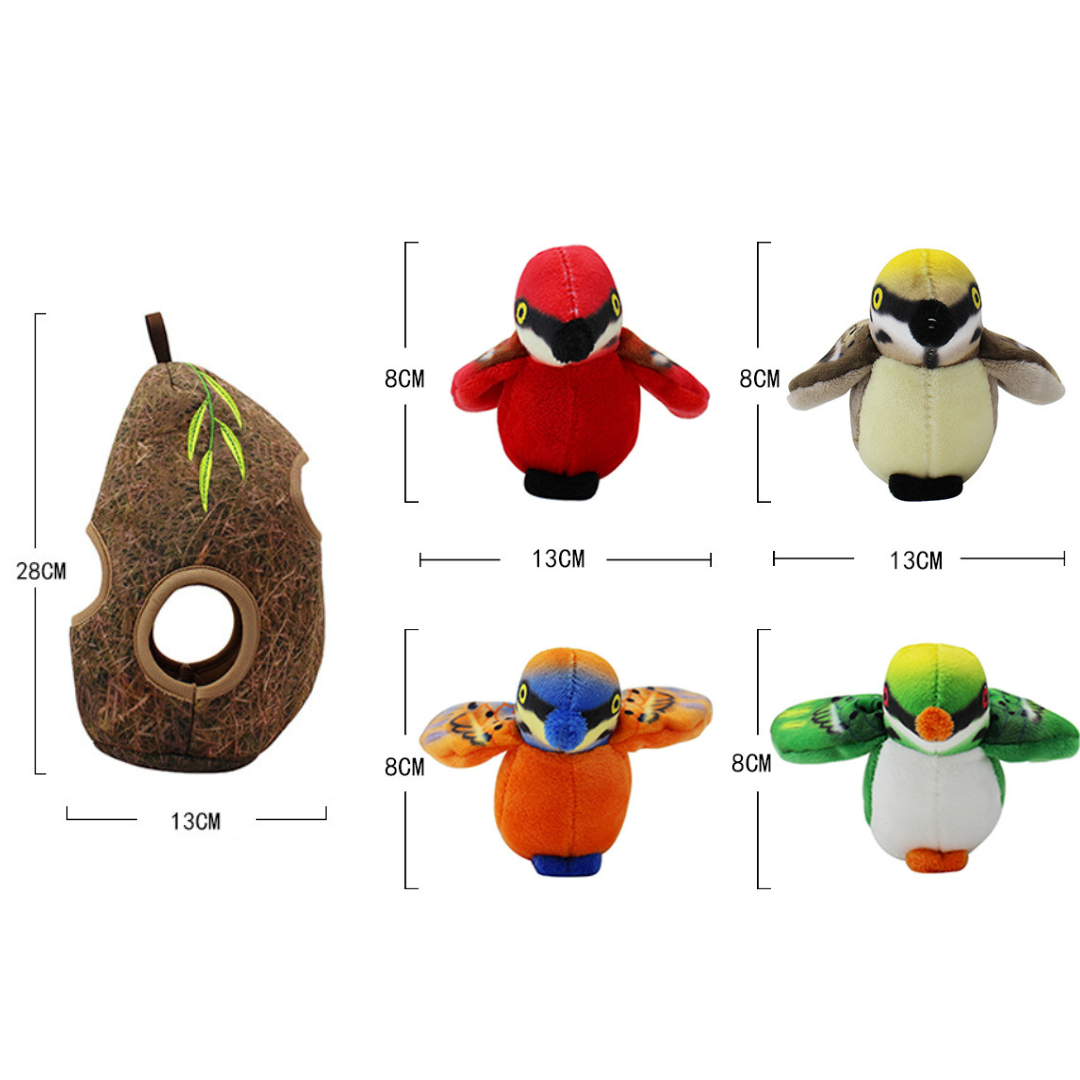 Bird Plush Toy Set with Bird Nest