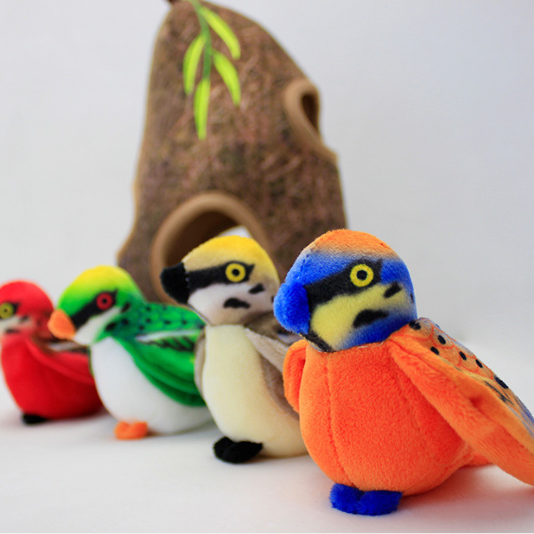 Bird Plush Toy Set with Bird Nest