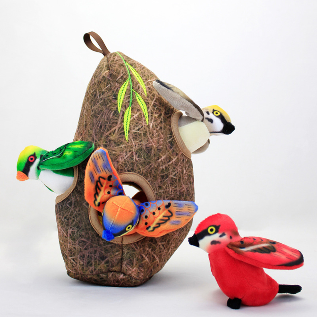 Bird Plush Toy Set with Bird Nest