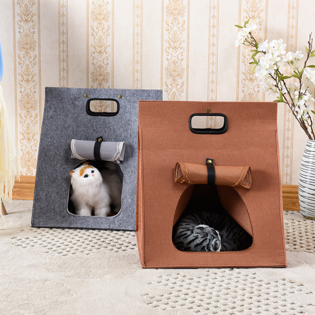 2 in 1 Portable Cat Carrier Felt Bag Briefcase