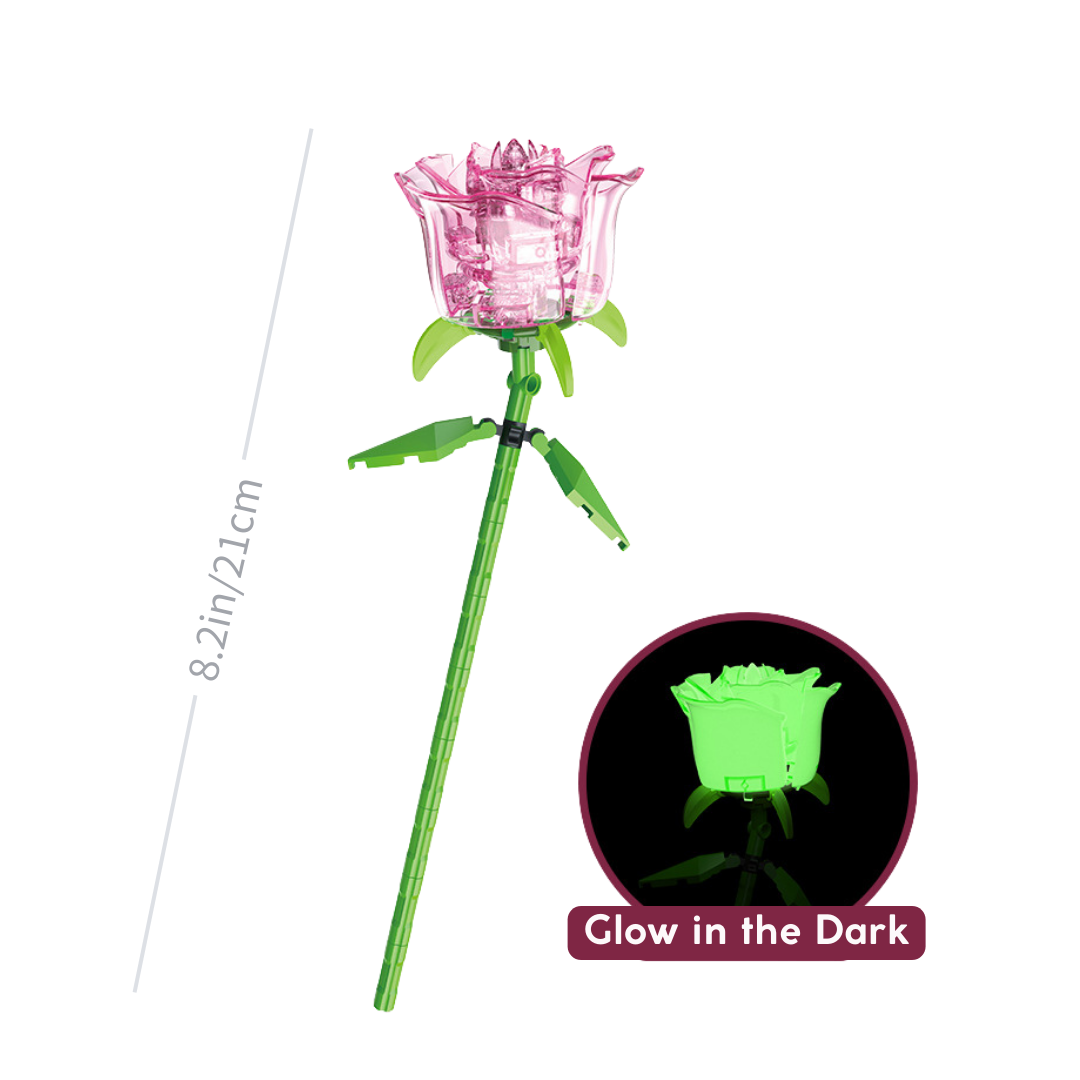 Blocs de construction de fleurs roses de 8 pouces