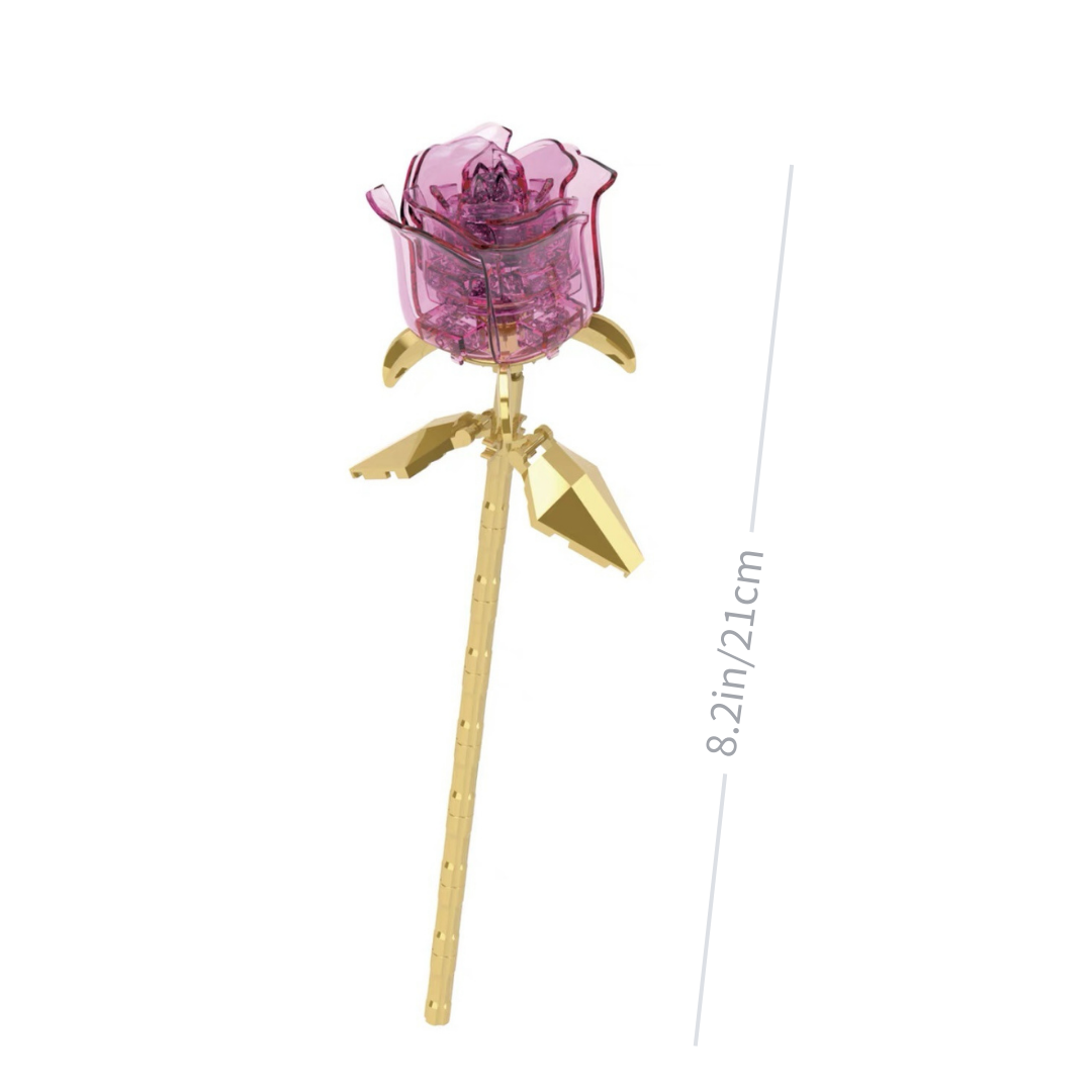 Blocs de construction de fleurs roses de 8 pouces
