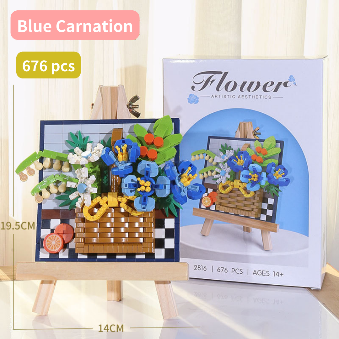 3D Flower Building Blocks with Easel