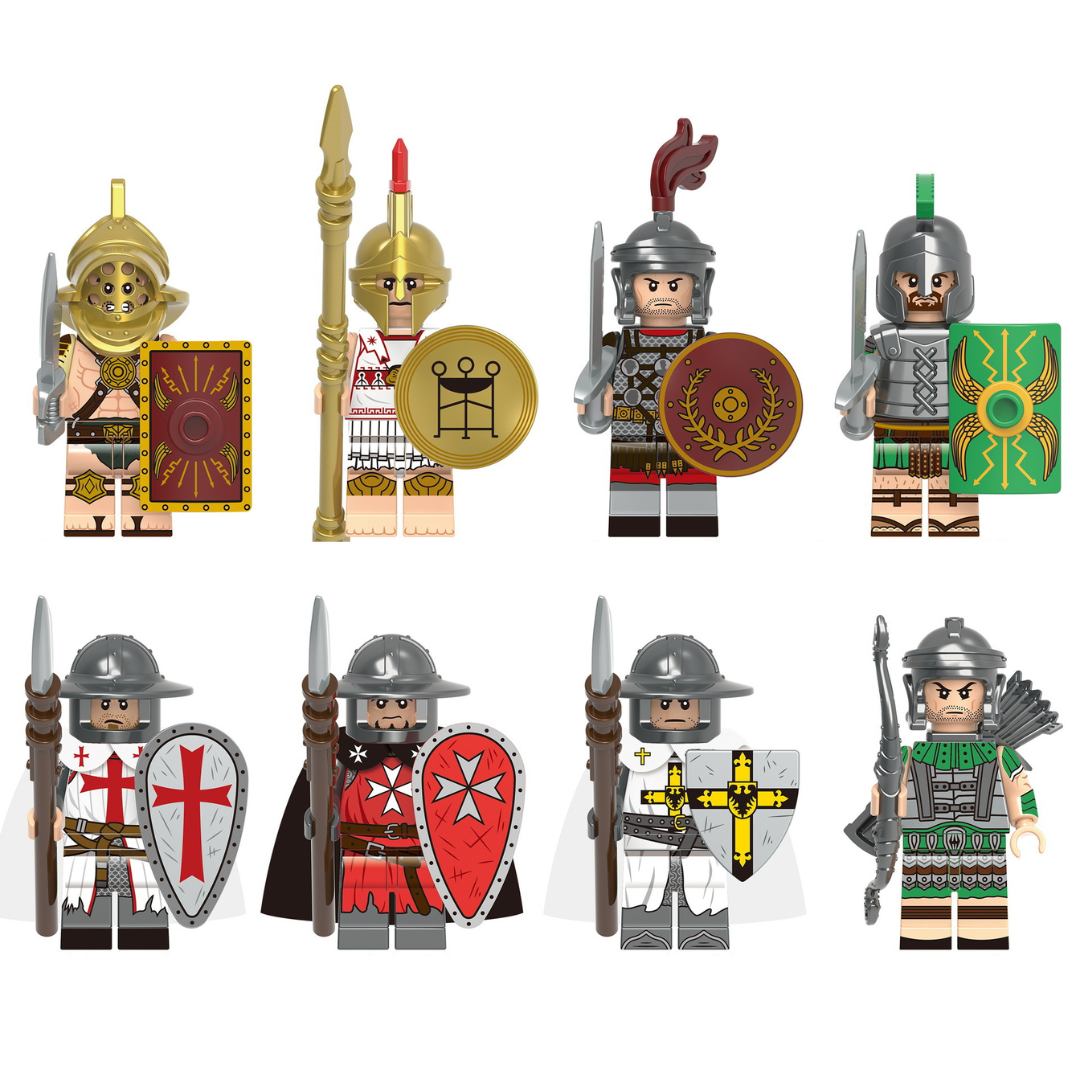 Figurines de blocs de construction de la série Roman Spartan 1,7"