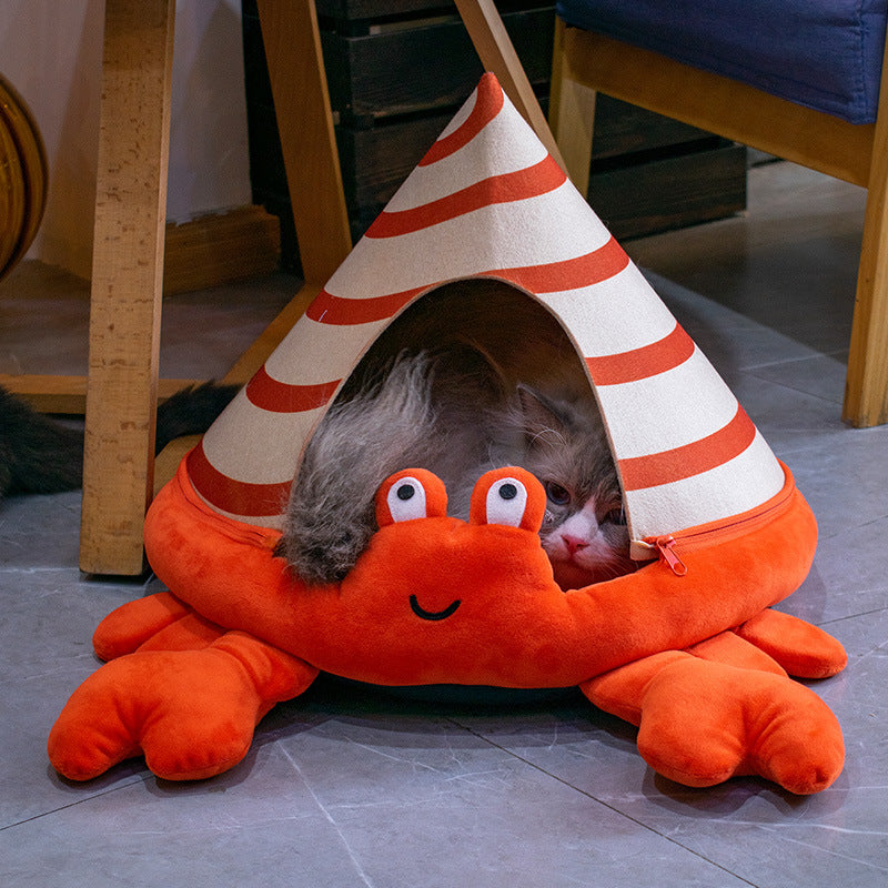 Beach Vibe Cat Bed - Crab, Turtle