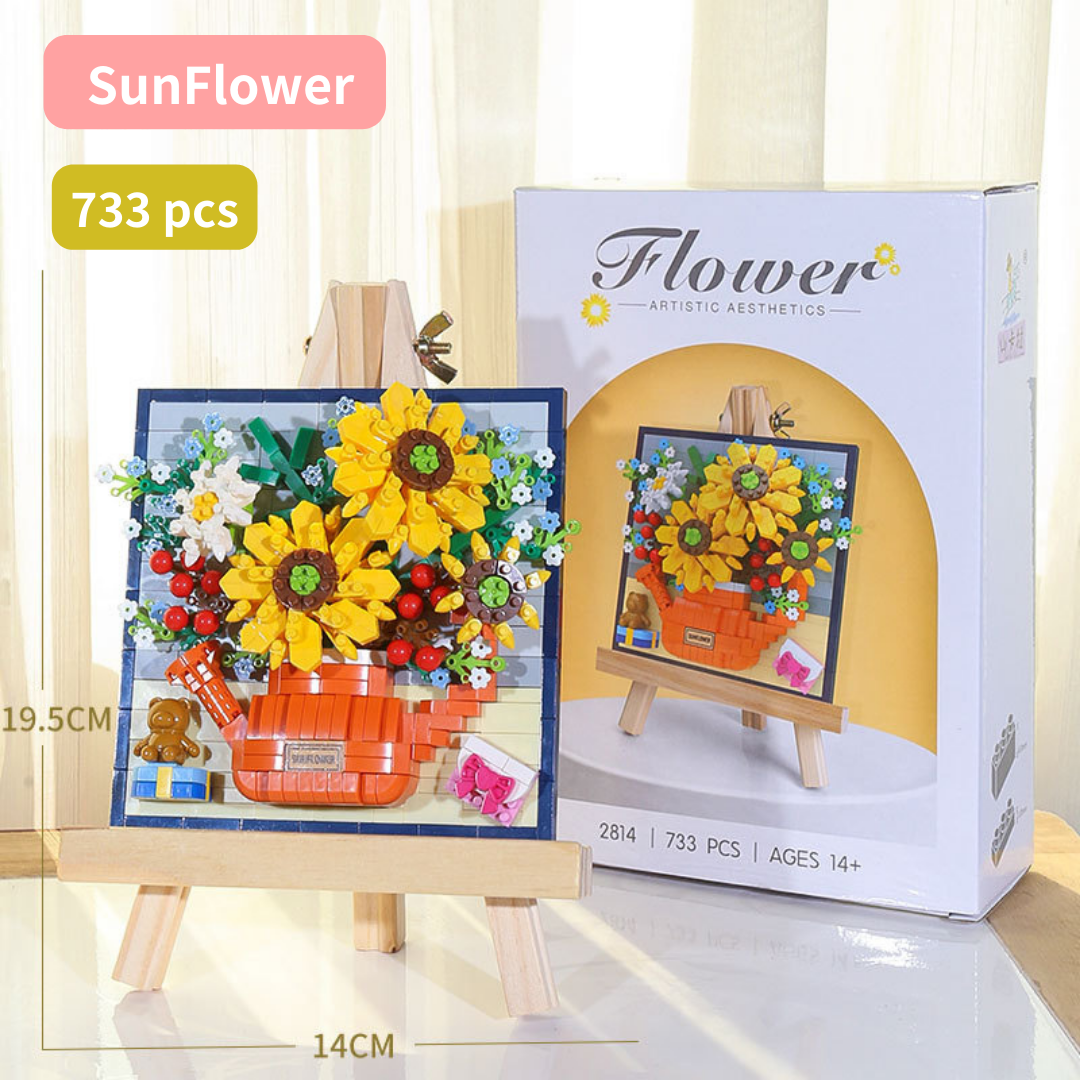 3D Flower Building Blocks with Easel