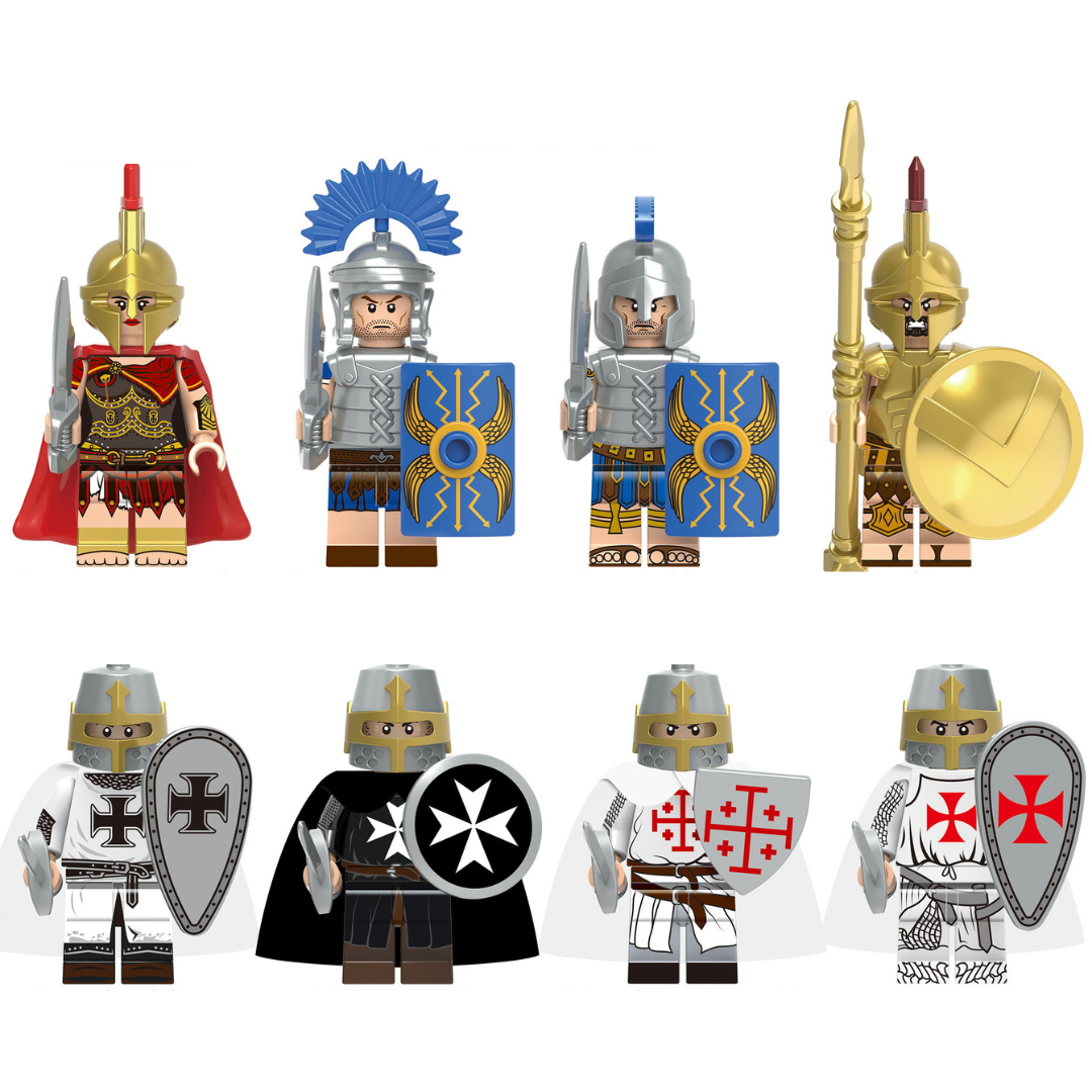 Figurines de blocs de construction de la série Roman Spartan 1,7"