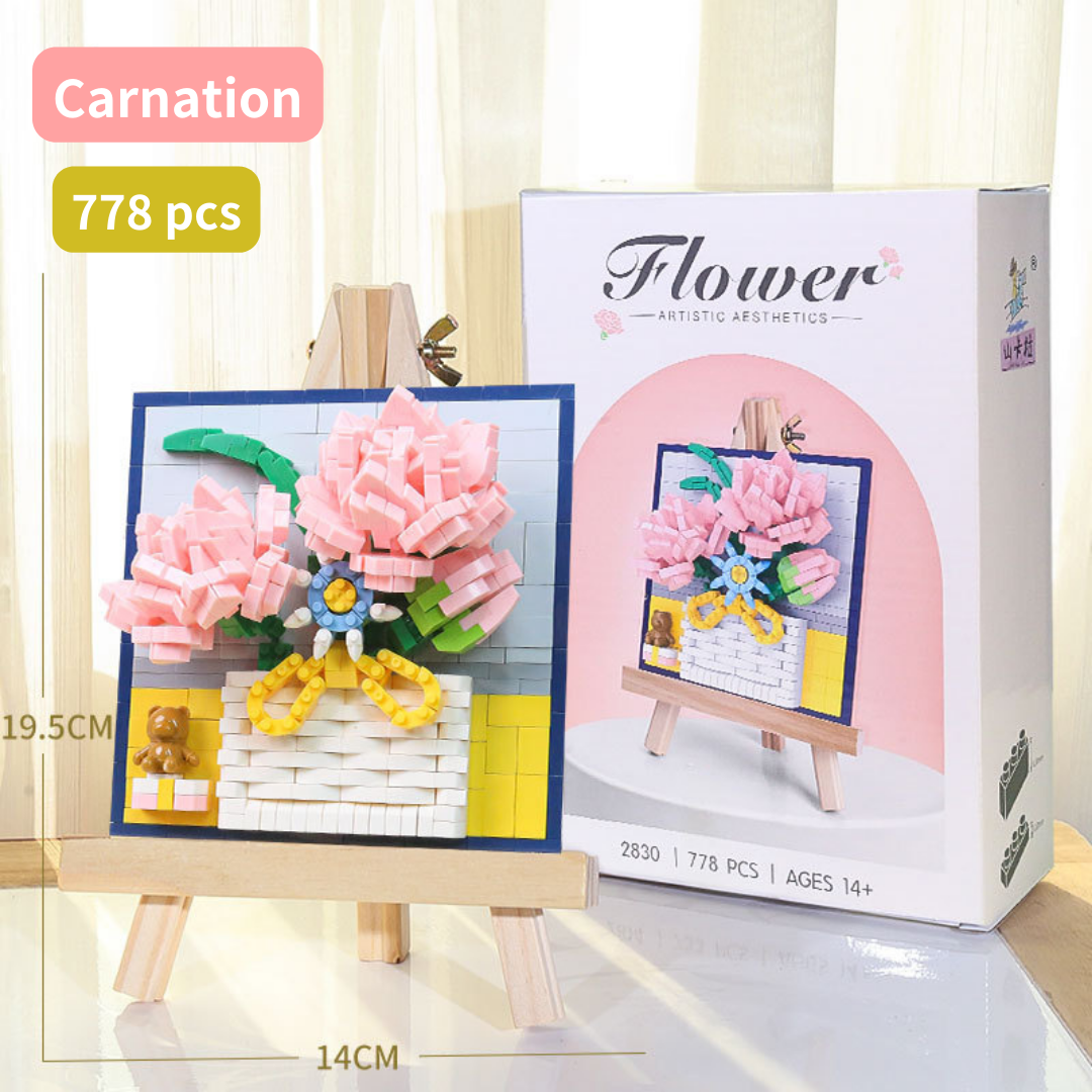 3D Flower Building Blocks with Easel