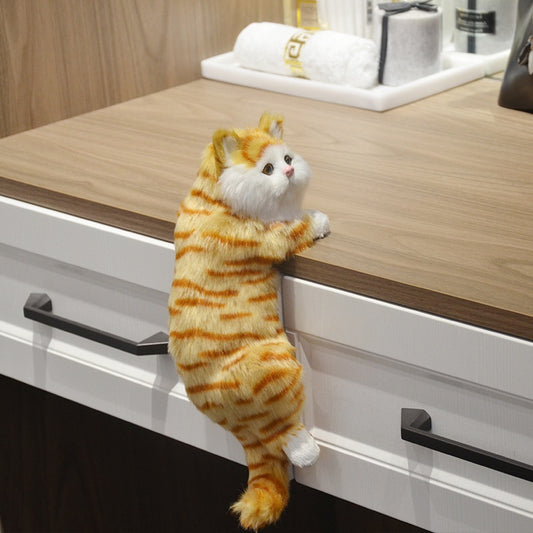 Ornement de chat moelleux à suspendre réaliste 11,8 pouces