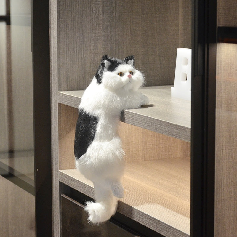 Ornement de chat moelleux à suspendre réaliste 11,8 pouces