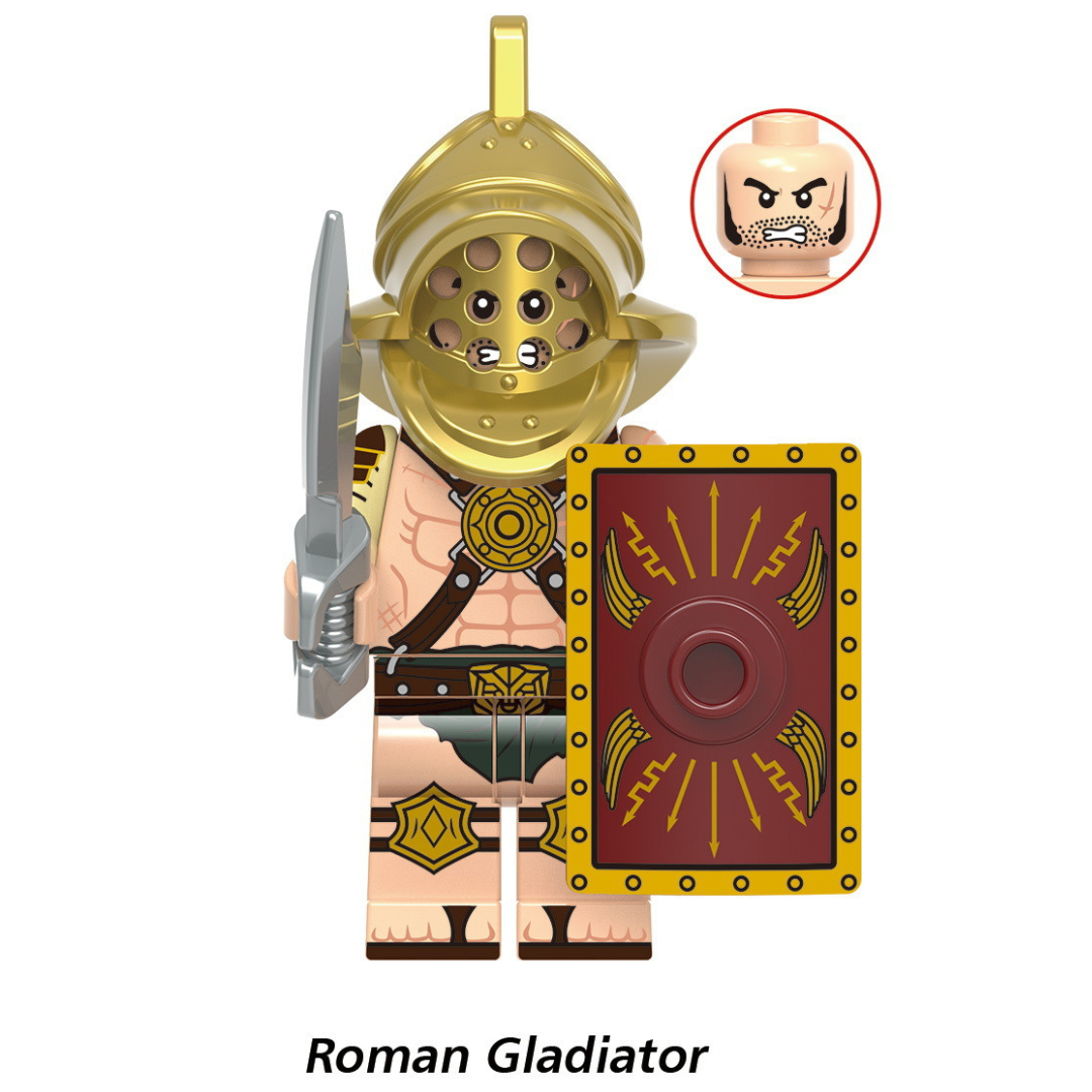 Figurines de blocs de construction de la série Roman Spartan 1,7"